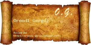 Orendi Gergő névjegykártya