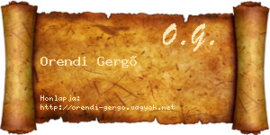 Orendi Gergő névjegykártya